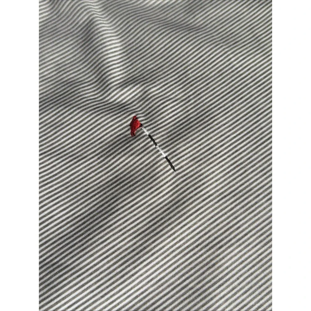Johnny O Polo Shirt Mens Pin Flag Logo Blue Stripe XL - Picture 2 of 8
